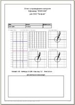 вывод на печать отчета вихретокового контроля с отображением сигналов от дефекта